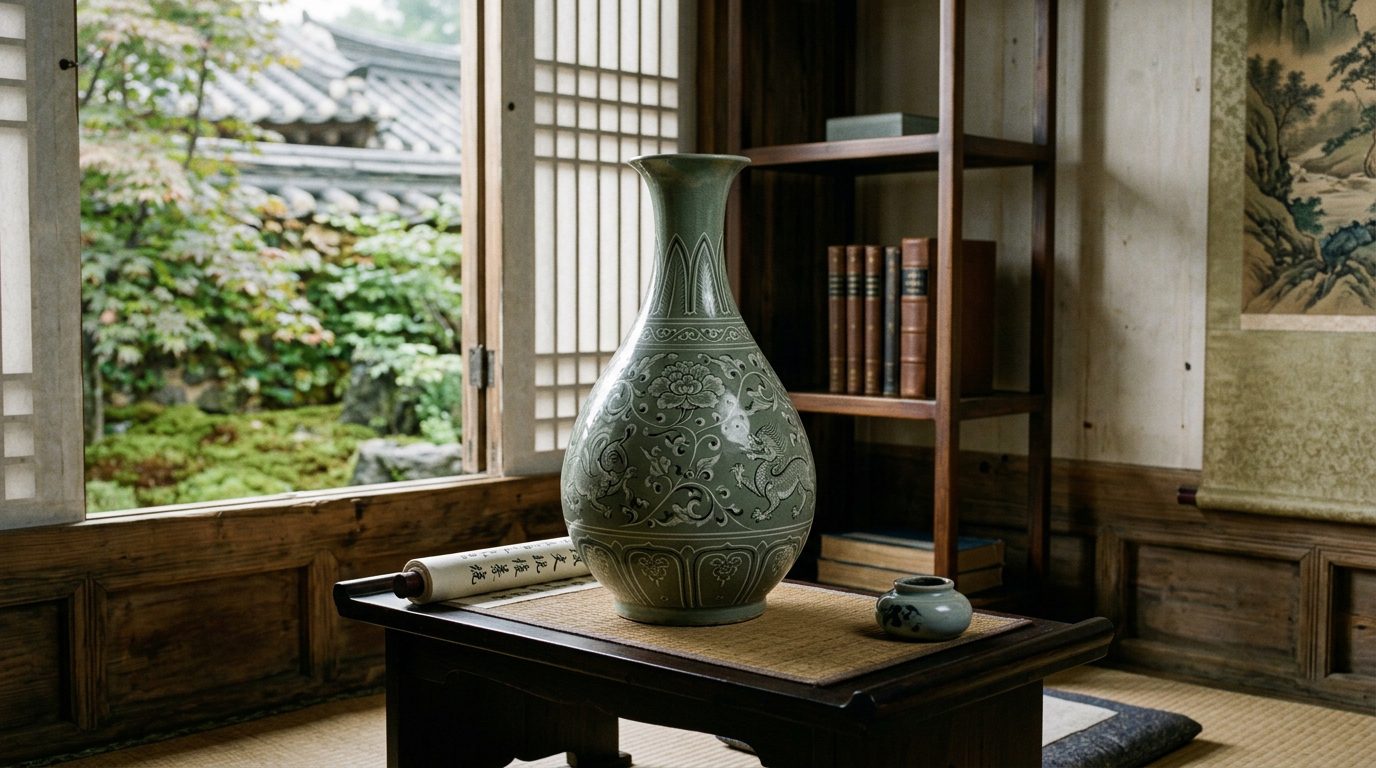 Imperial Tribute Vase With Reverse Inlay Innovation - Historical illustration
