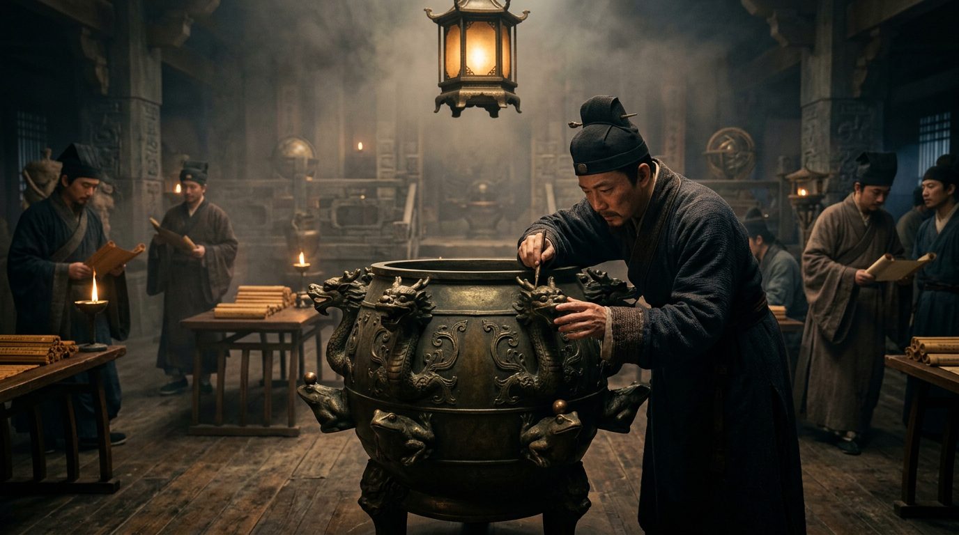 Chinese Earthquake Detector That Worked 1,700 Years Before Modern Seismographs - Historical illustration