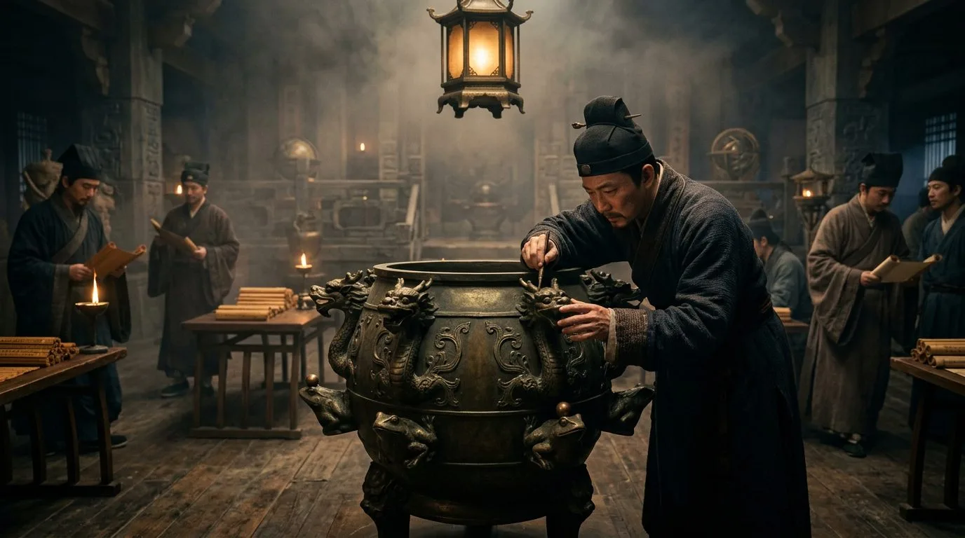 Chinese Earthquake Detector That Worked 1,700 Years Before Modern Seismographs - Historical illustration