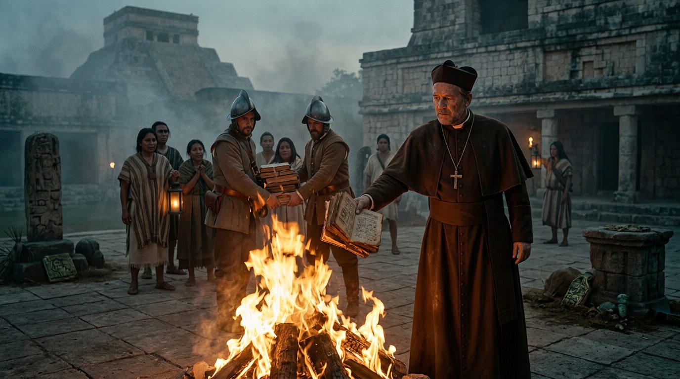 Maya Codices: Bishop Burned 27 Books and Erased a Civilization - Historical illustration