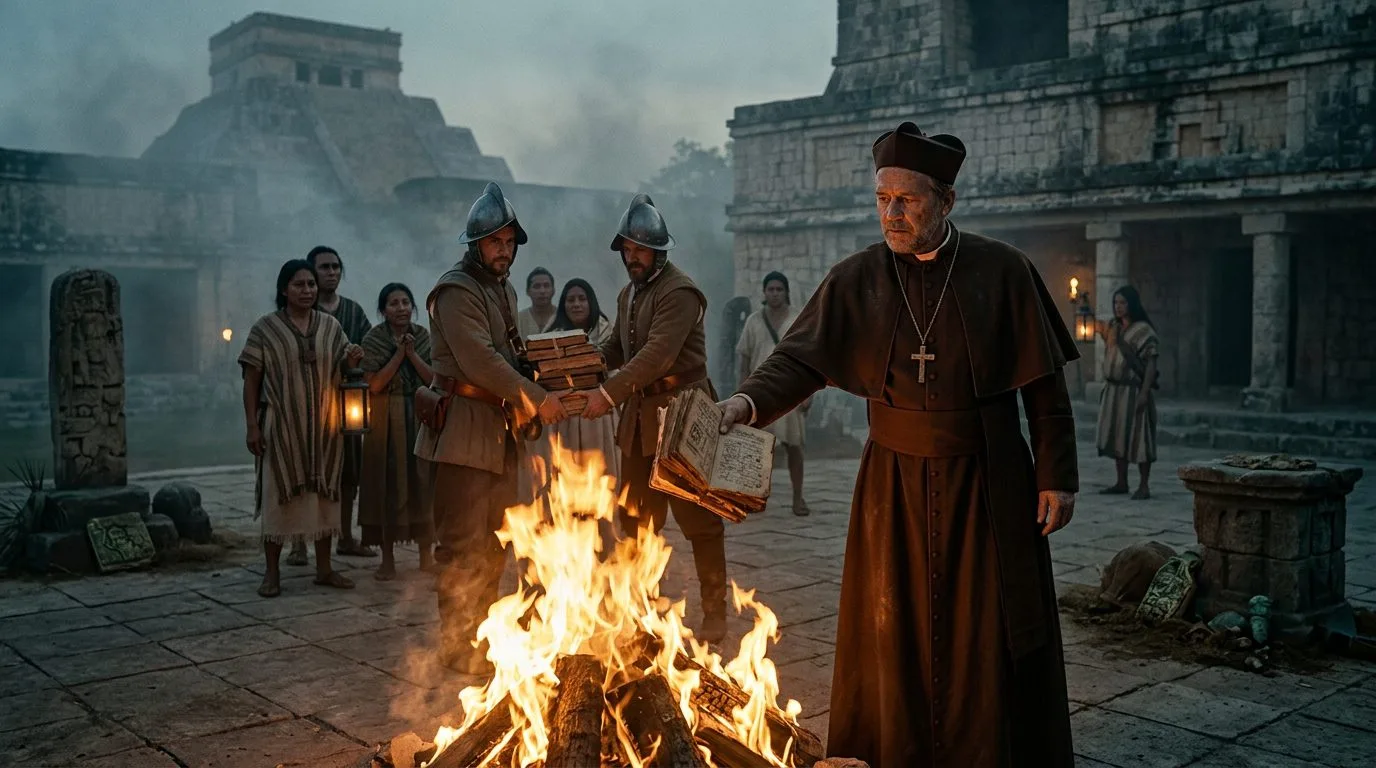 Maya Codices: Bishop Burned 27 Books and Erased a Civilization - Historical illustration