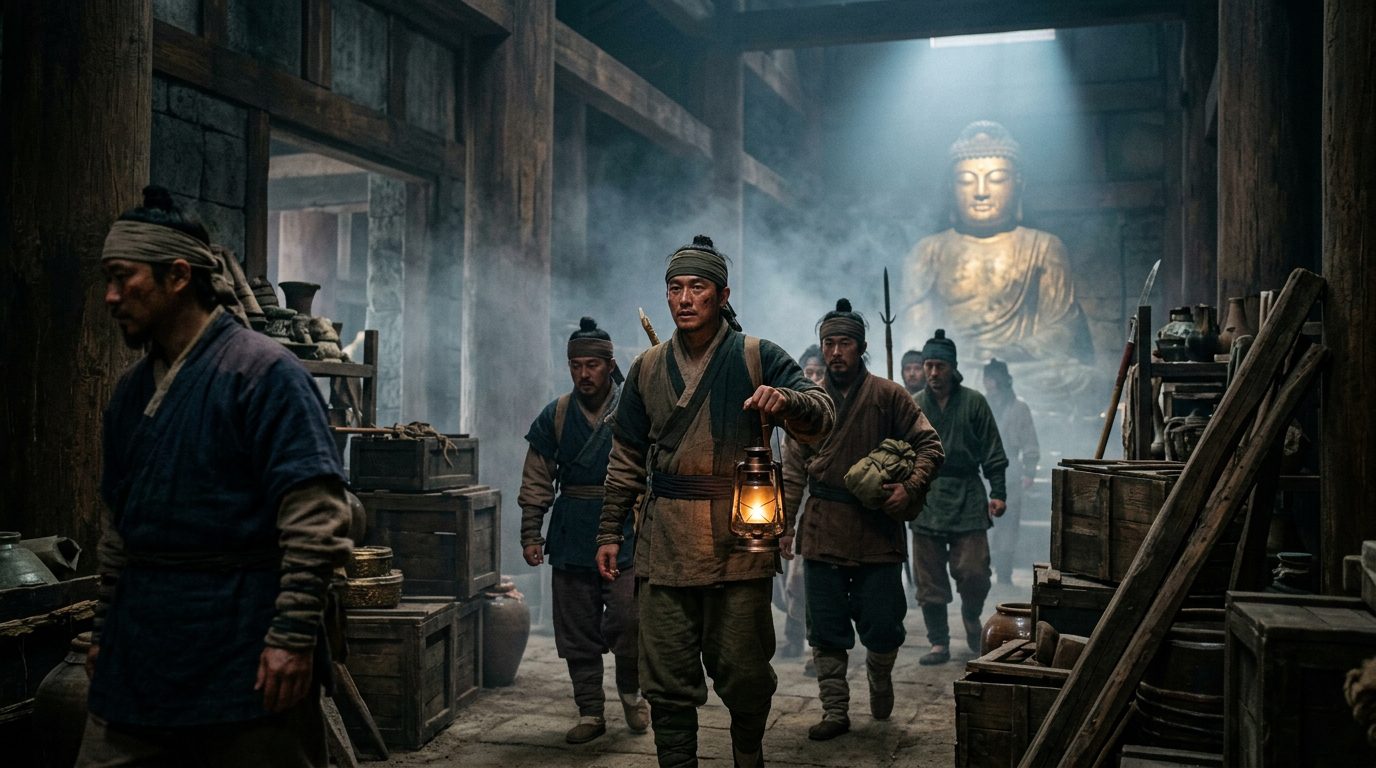 Korean Nobi Turned Buddhist Temple Into Fortress - Historical illustration