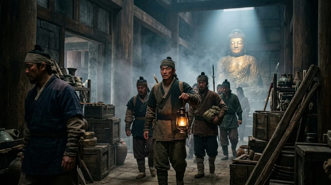 Korean Nobi Turned Buddhist Temple Into Fortress - Historical illustration