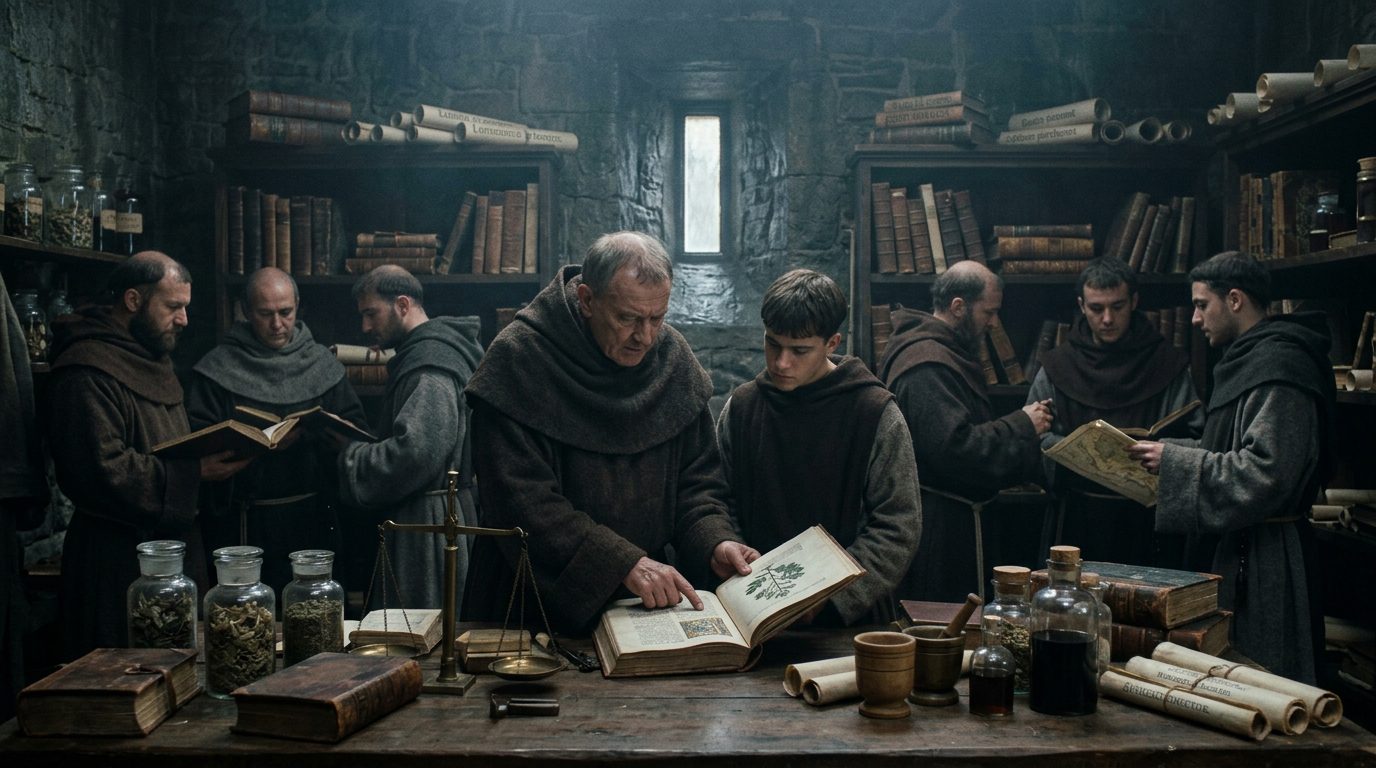 Bobbio: The Medical Library That Fought Plagues - Historical illustration