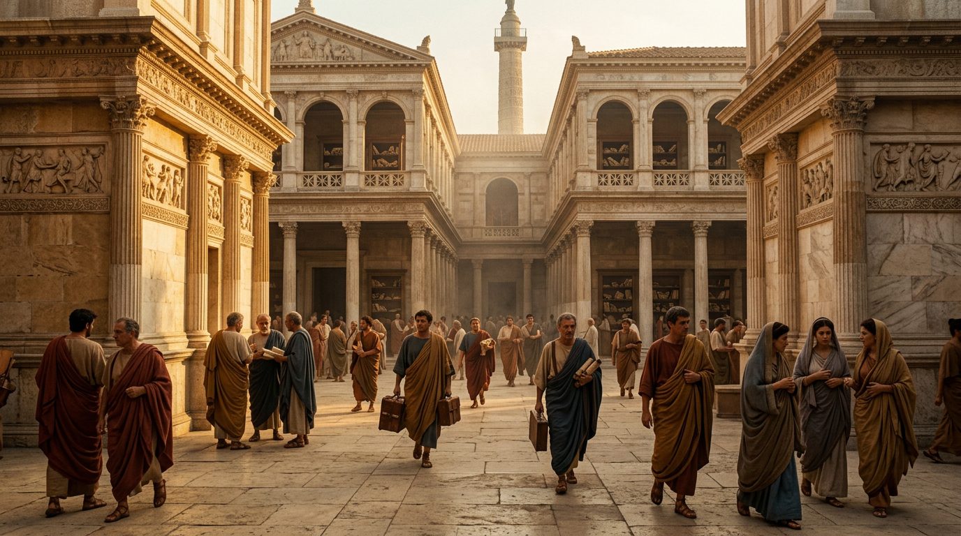 The Library of Trajan: Rome’s Architectural Marvel - Historical illustration