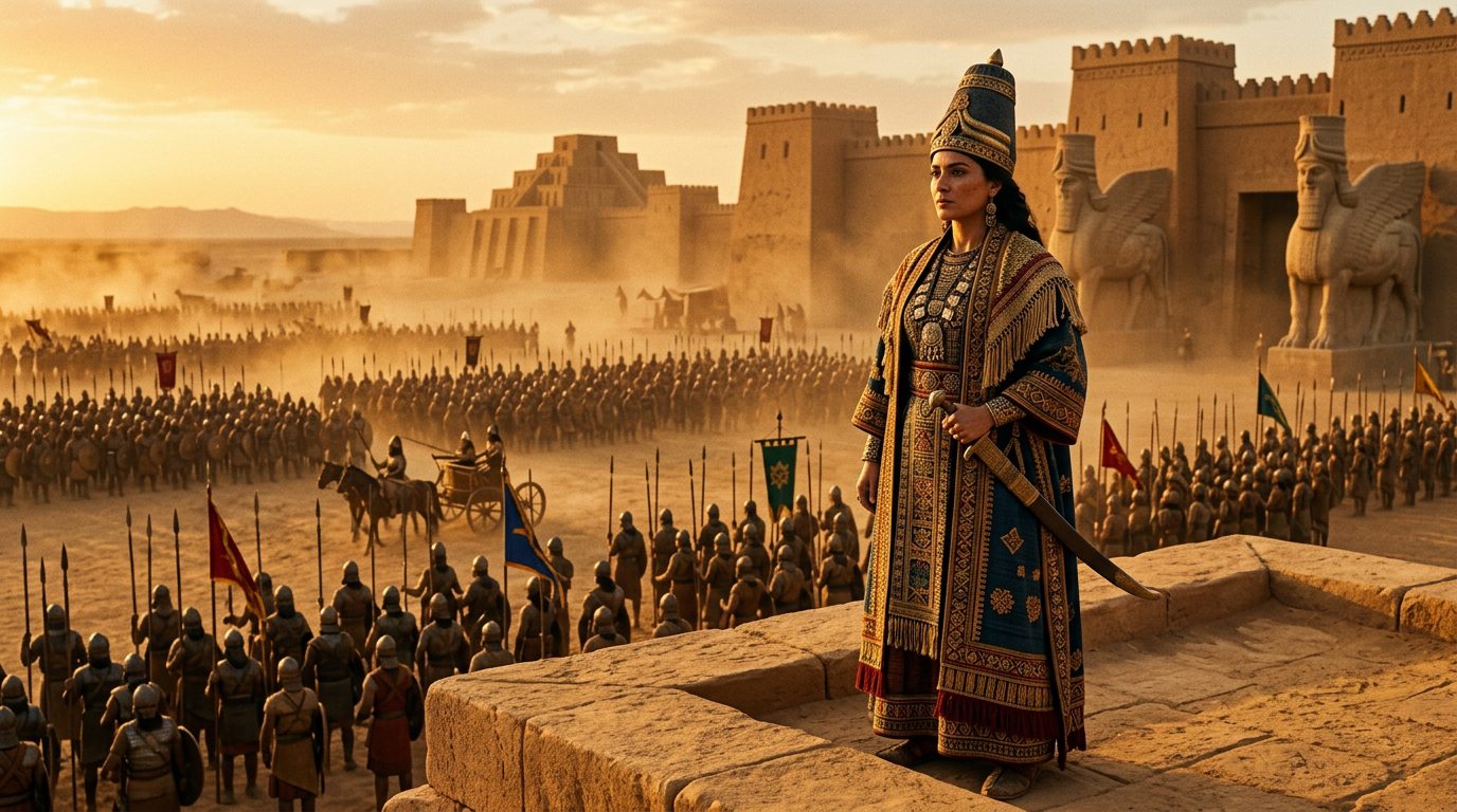 Sammuramat (Semiramis) - Assyrian Queen Regent Who Commanded Armies - Historical illustration