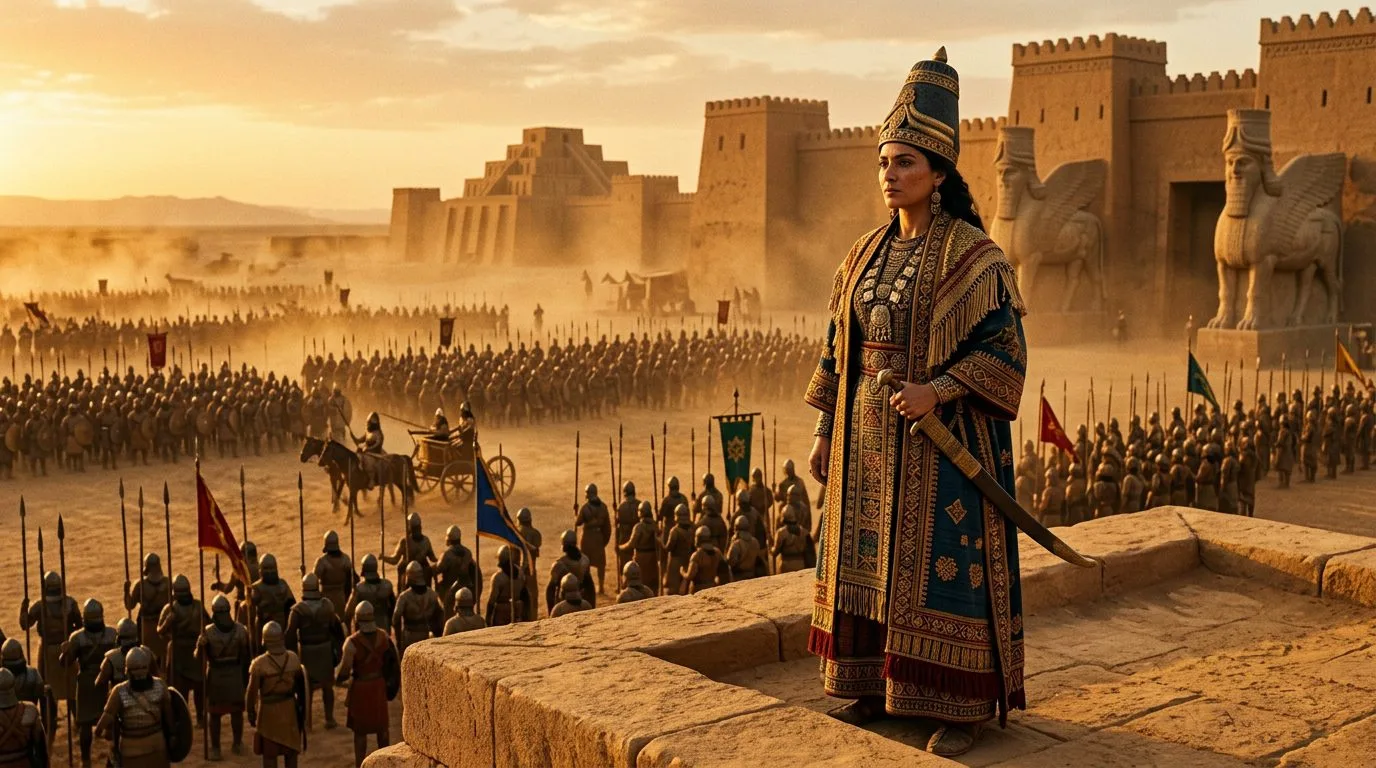 Sammuramat (Semiramis) - Assyrian Queen Regent Who Commanded Armies - Historical illustration