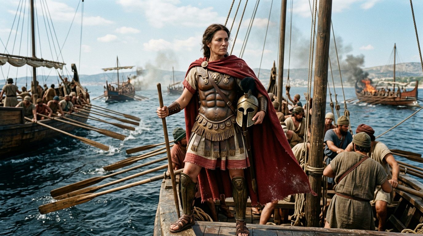 Artemisia I of Caria - Naval Commander at Salamis - Historical illustration