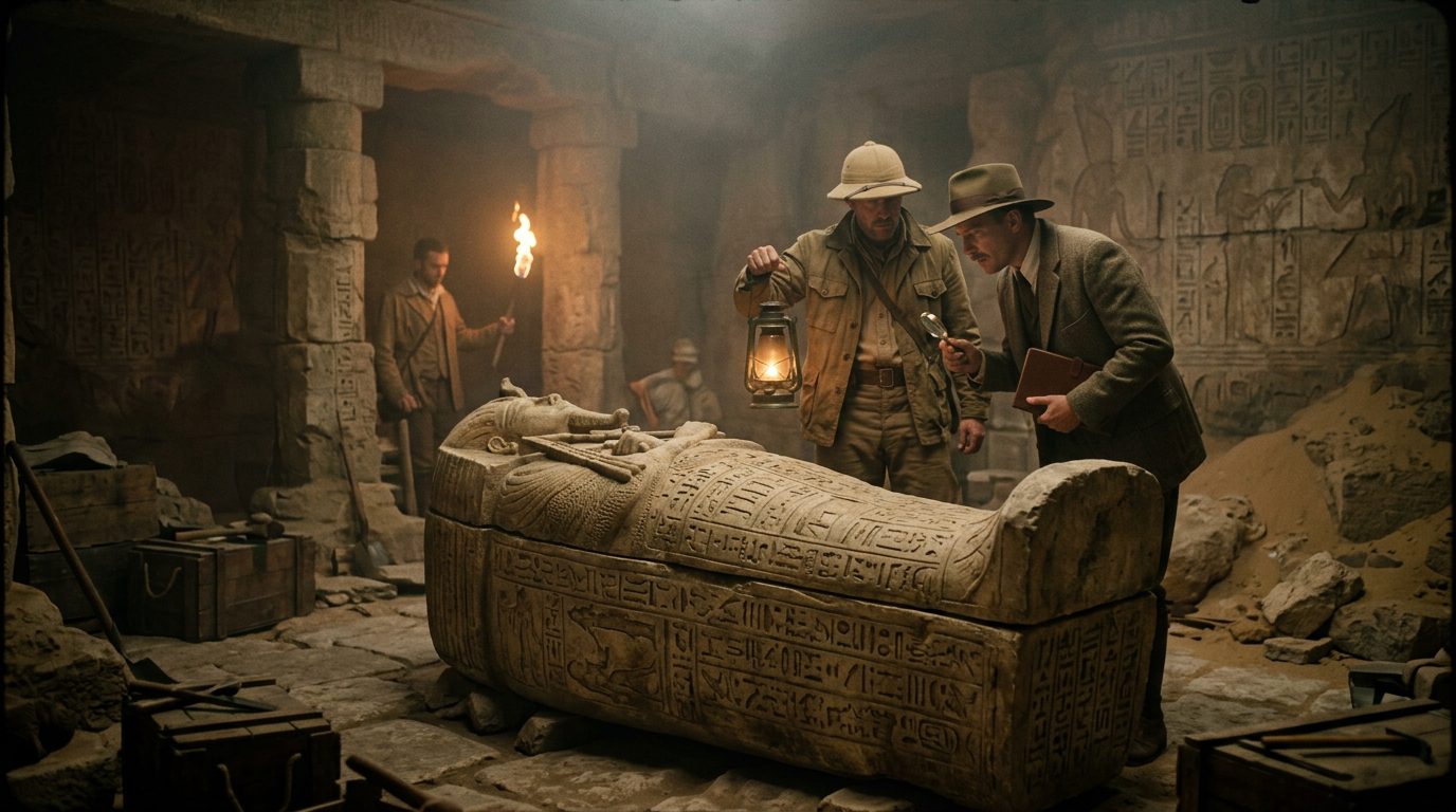 The Sarcophagus of Backwards Time - Historical illustration