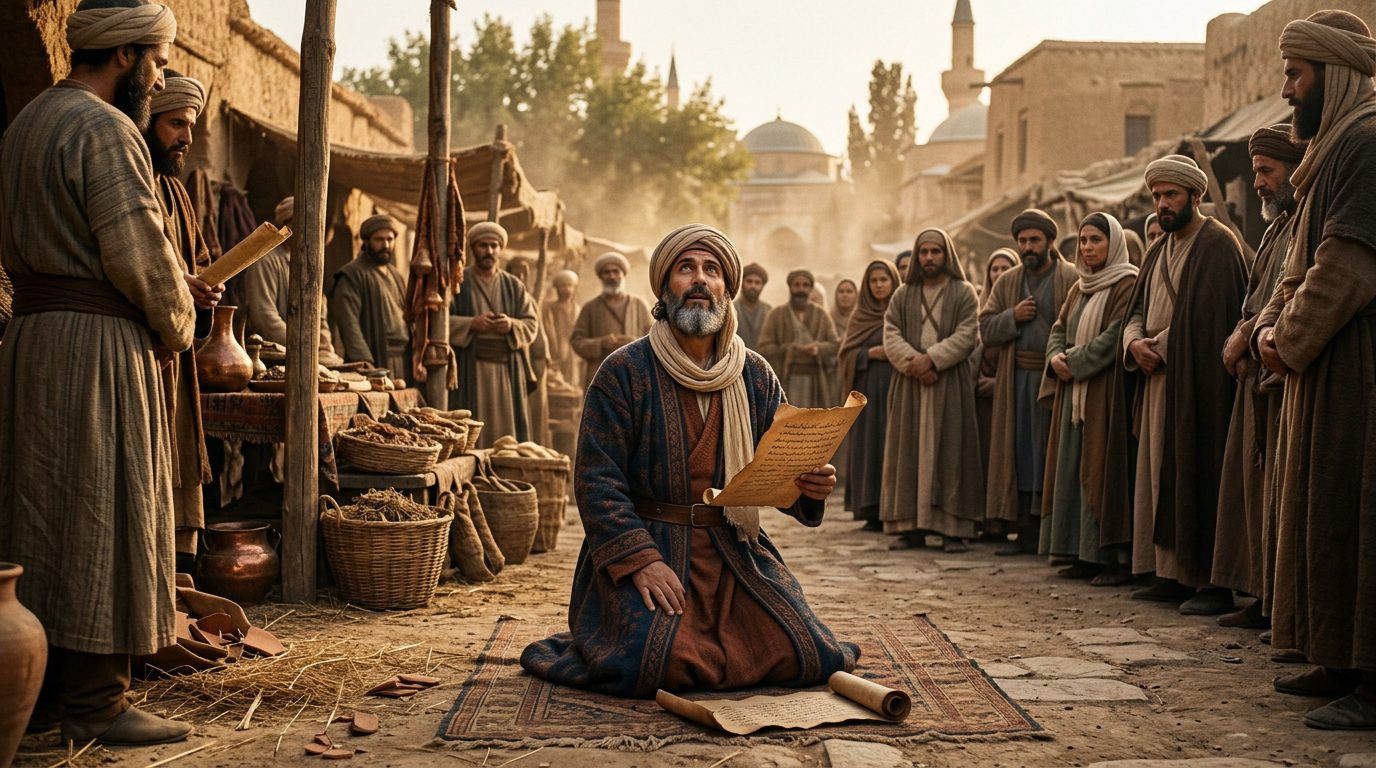 Rumi Claimed Love Made Him Literate in a Single Moment - Historical illustration