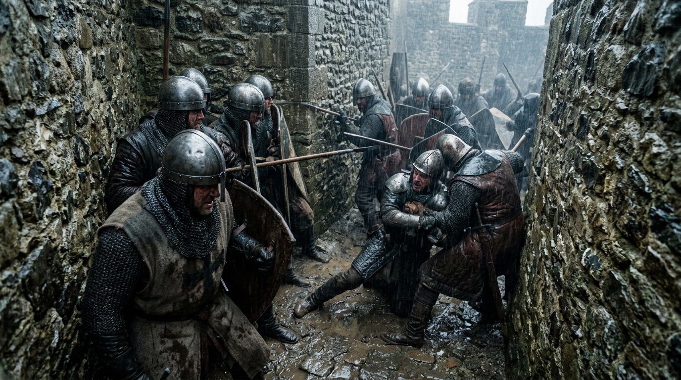 Bent Passages Trapped Attackers in Deadly Ambush Zones - Historical illustration