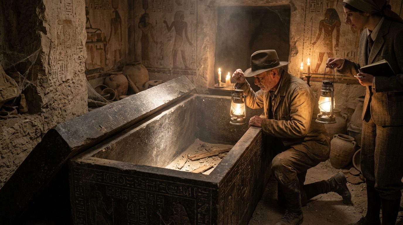 Thutmose II’s Empty Sarcophagus and Missing Mummy - Historical illustration