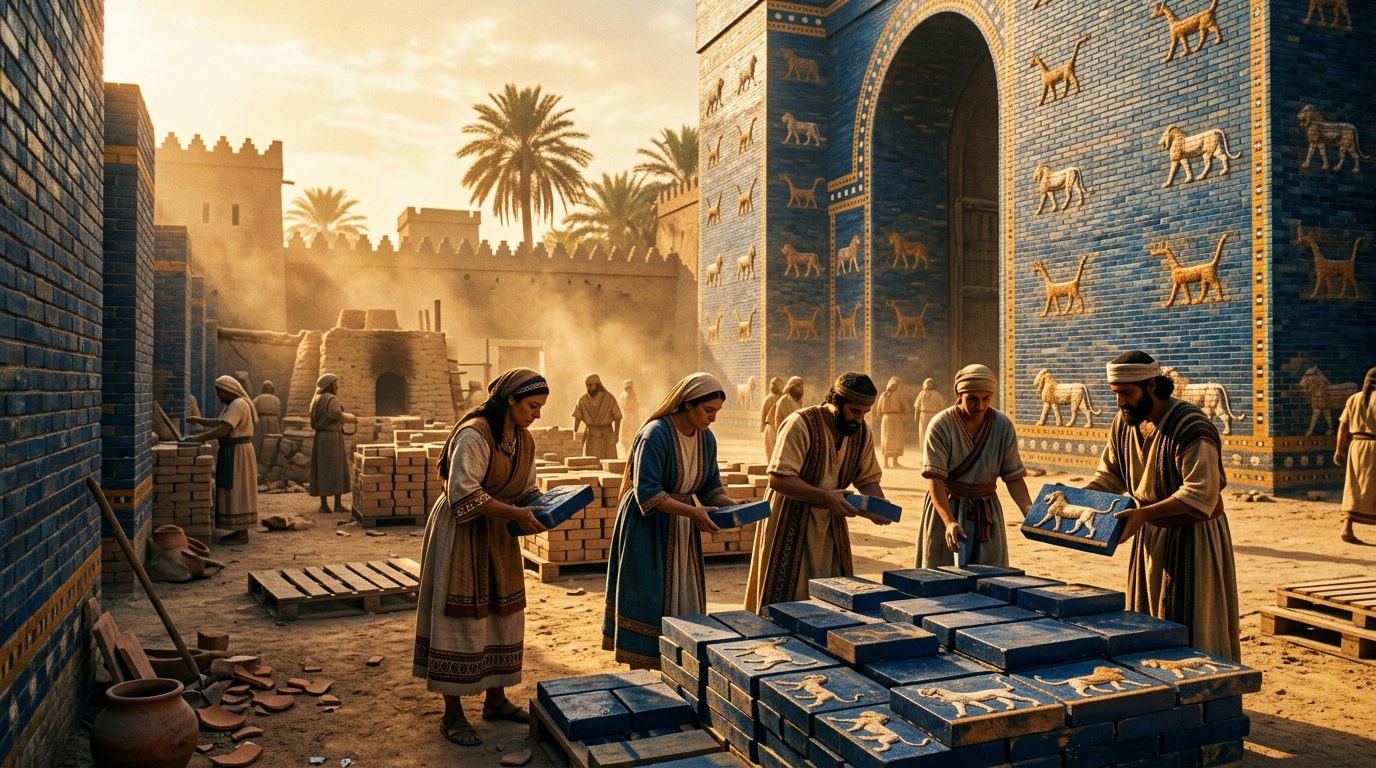 Babylonian Glazed Bricks Required Industrial-Scale Quality Control - Historical illustration