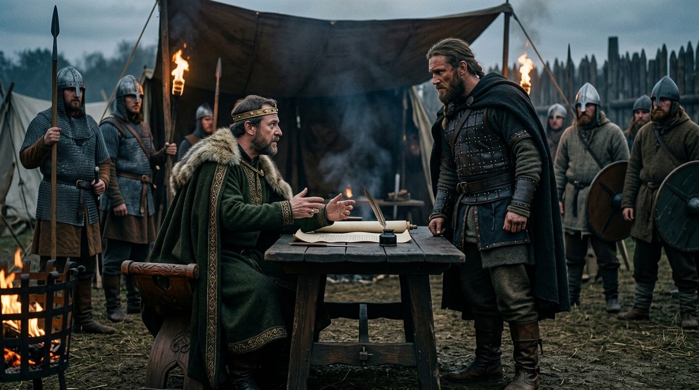 Treaty of Saint-Clair-sur-Epte: How Vikings Became French Nobility - Historical illustration