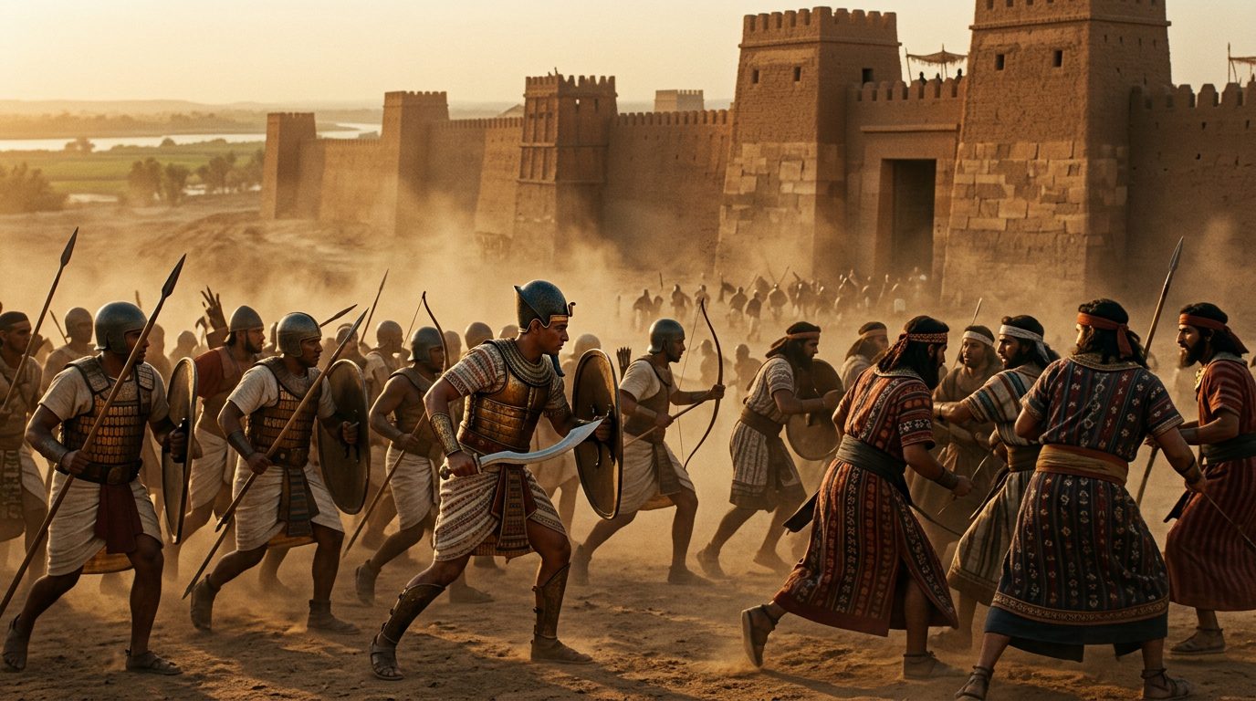Ahmose I Expelled Foreign Invaders After 108 Years of Occupation - Historical illustration