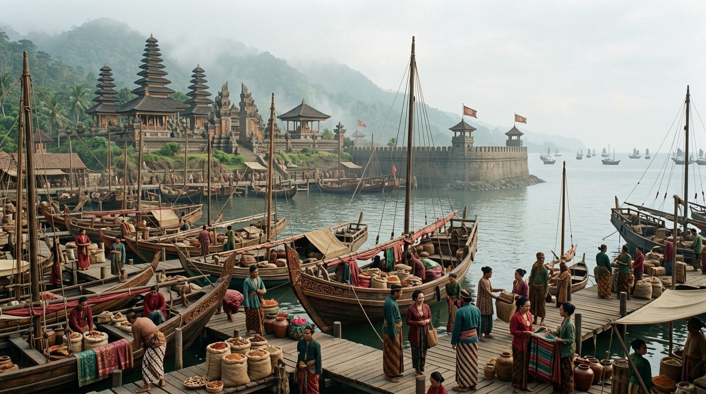 Majapahit’s 98 Tributary Ports Created Asia’s Largest Spice Network - Historical illustration