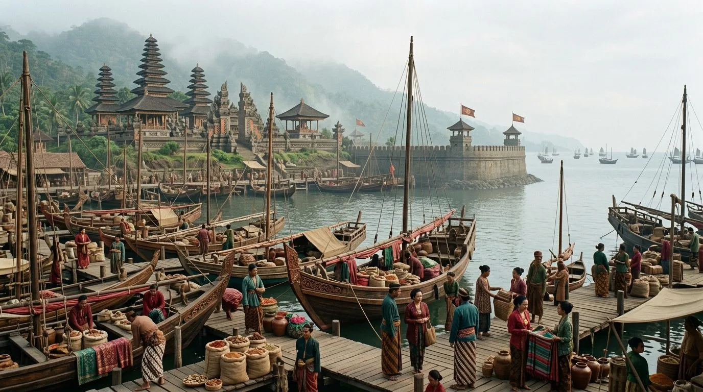Majapahit’s 98 Tributary Ports Created Asia’s Largest Spice Network - Historical illustration