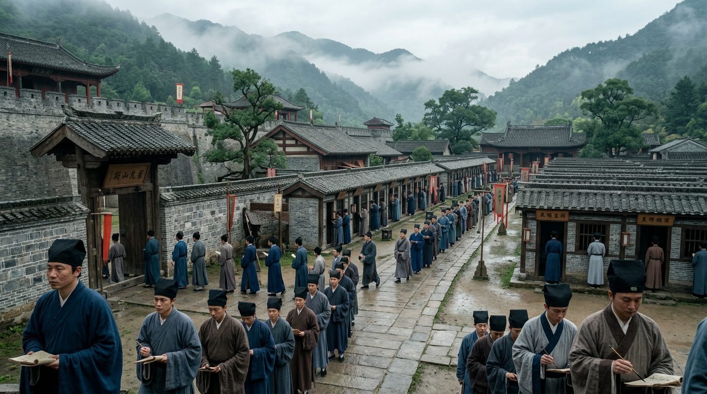 Provincial Xiangshi Examinations in Fortress-Like Compounds - Historical illustration