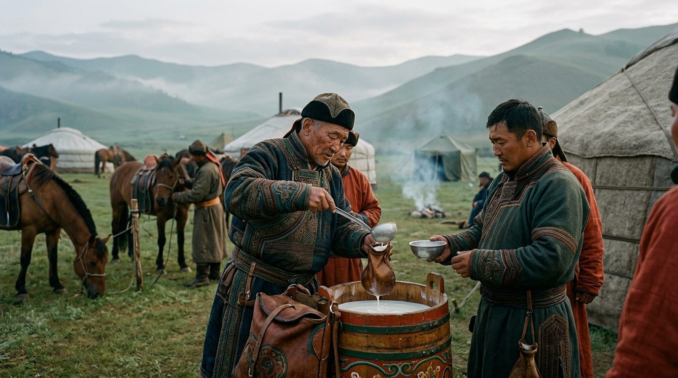 Airag: Fermented Mare’s Milk as Portable Calories - Historical illustration