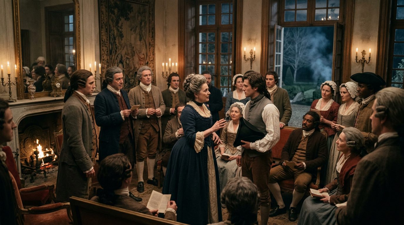 Madame Helvétius’s Salon: Democracy’s Drawing Room - Historical illustration