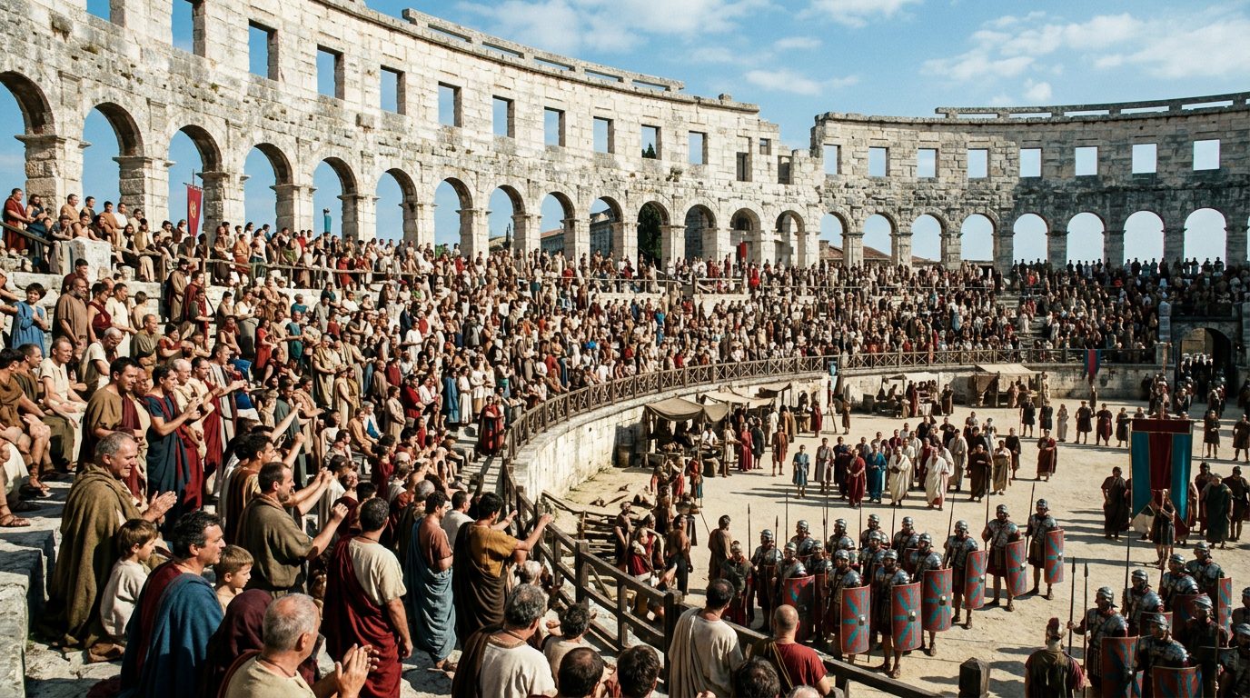 Pula Arena’s Amphitheater Innovation - Historical illustration