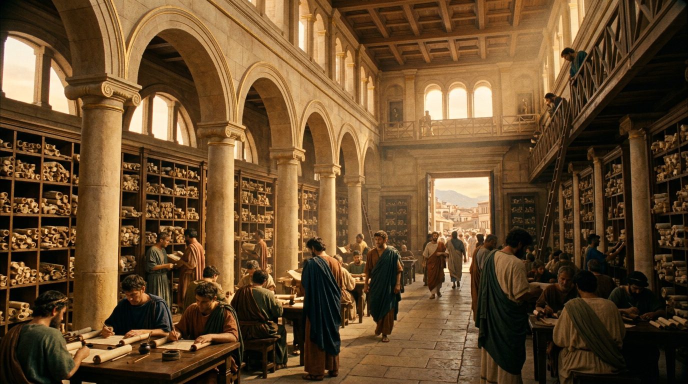 The Royal Library of Antioch: Seleucid Empire’s Literary Crown Jewel - Historical illustration