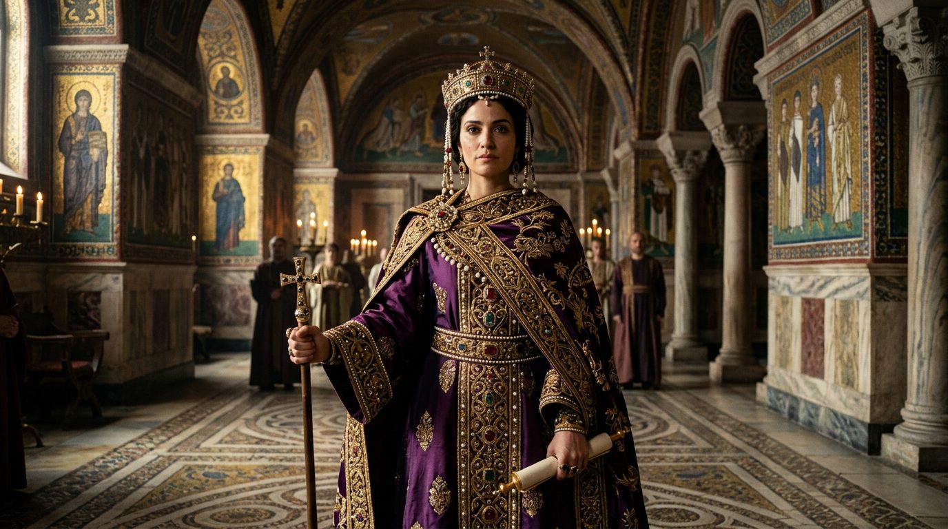 Empress Theodora of Byzantium - From Actress to Revolutionary - Historical illustration