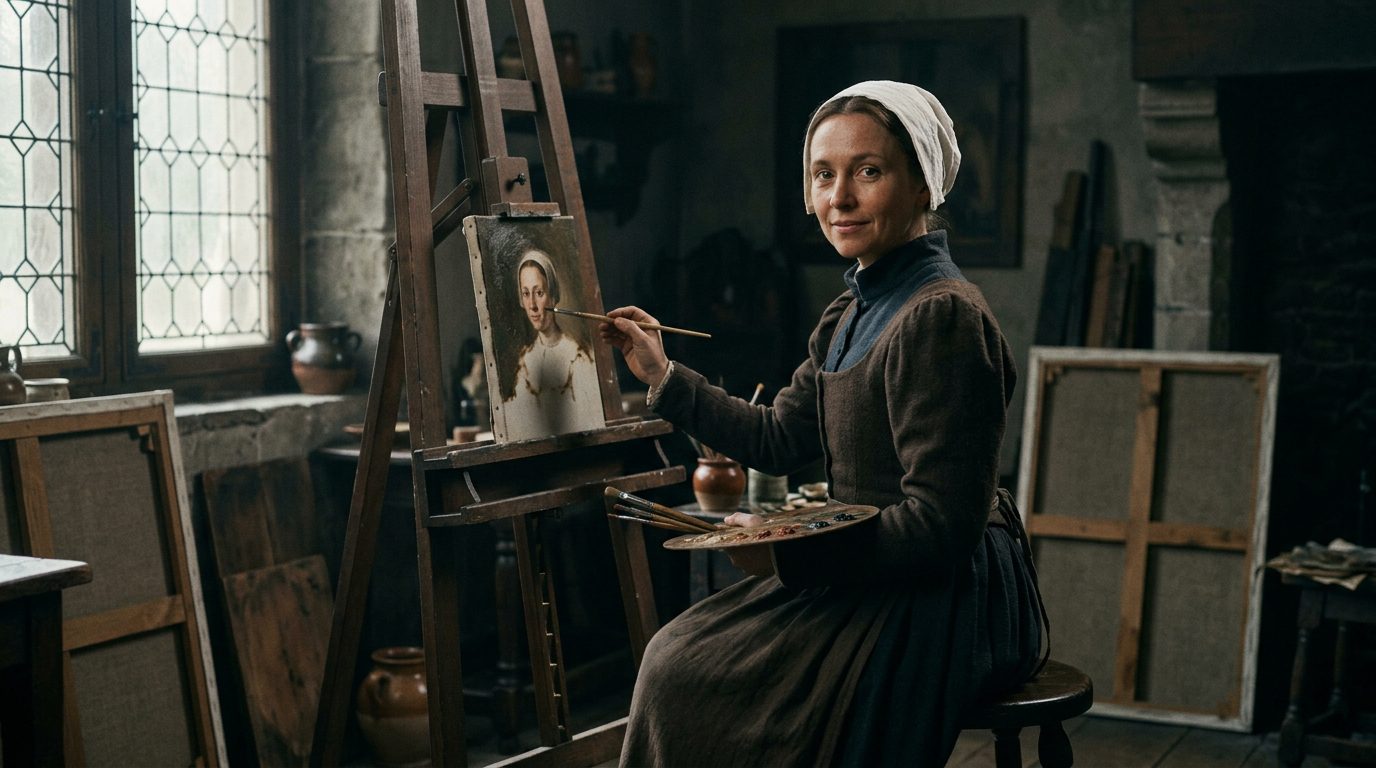 Catharina van Hemessen Created the First Self-Portrait at an Easel - Historical illustration