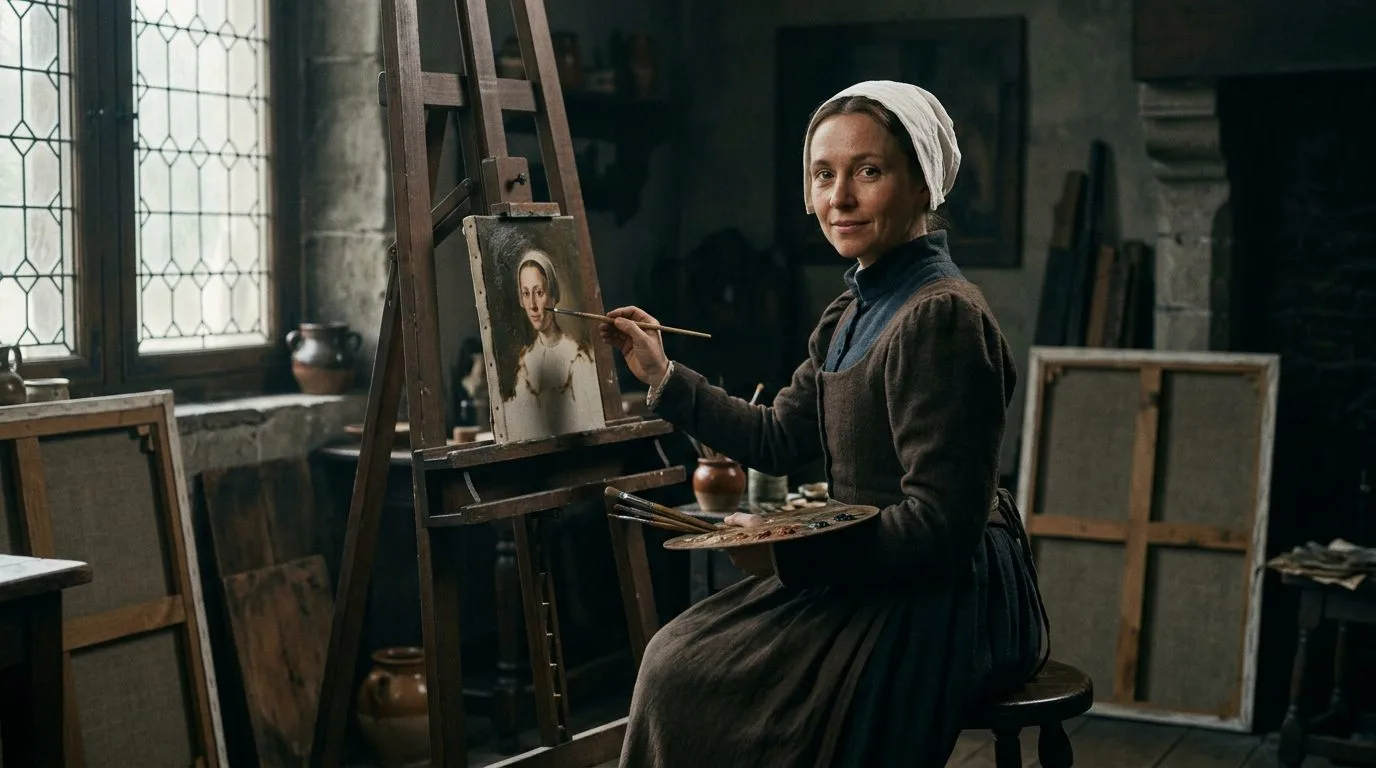 Catharina van Hemessen Created the First Self-Portrait at an Easel - Historical illustration