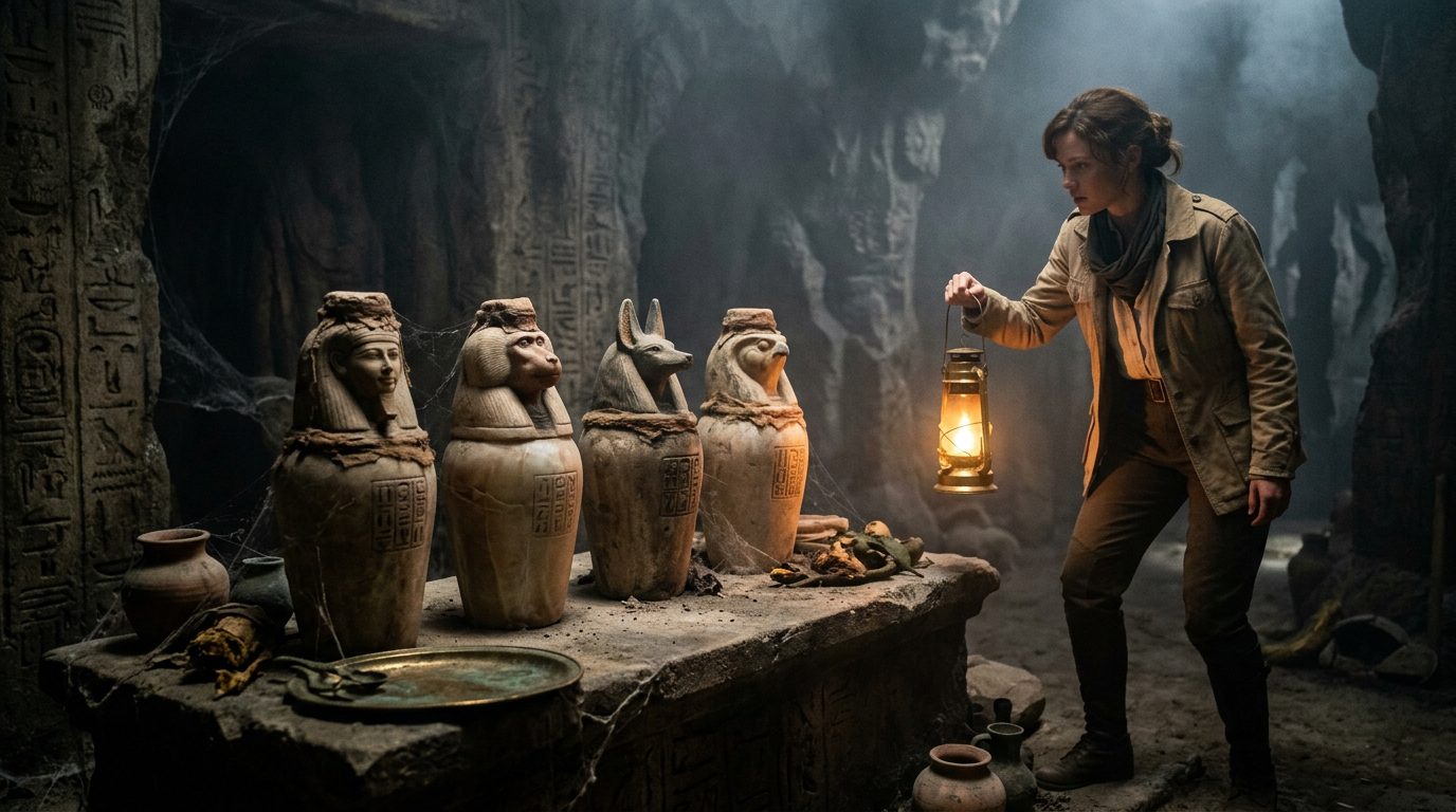 Sealed Canopic Jars: Egypt’s Unopened Burial Mystery - Historical illustration