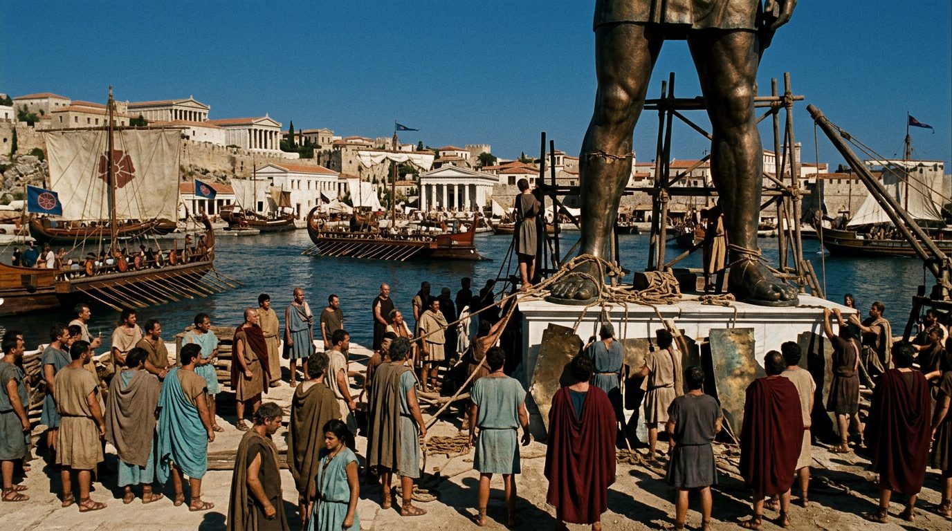 Rhodes Built a Naval Empire and the Ancient World’s Most Famous Statue - Historical illustration