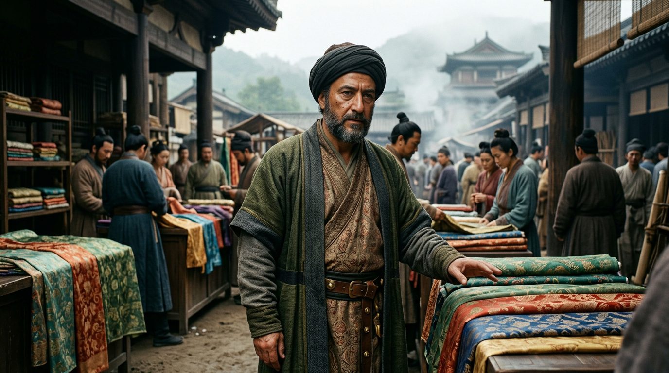 Rustam: The Silk Wholesaler Who Survived Rebellion - Historical illustration