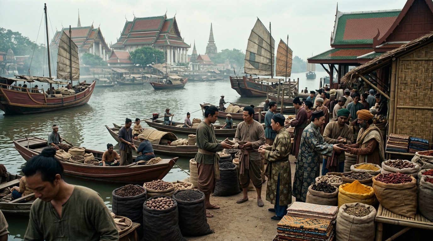 Ayutthaya Transformed Siam Into Southeast Asia’s Spice Redistribution Hub - Historical illustration
