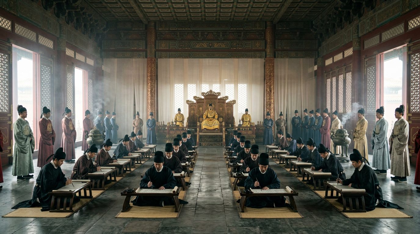 Palace Examinations Before the Emperor Himself - Historical illustration