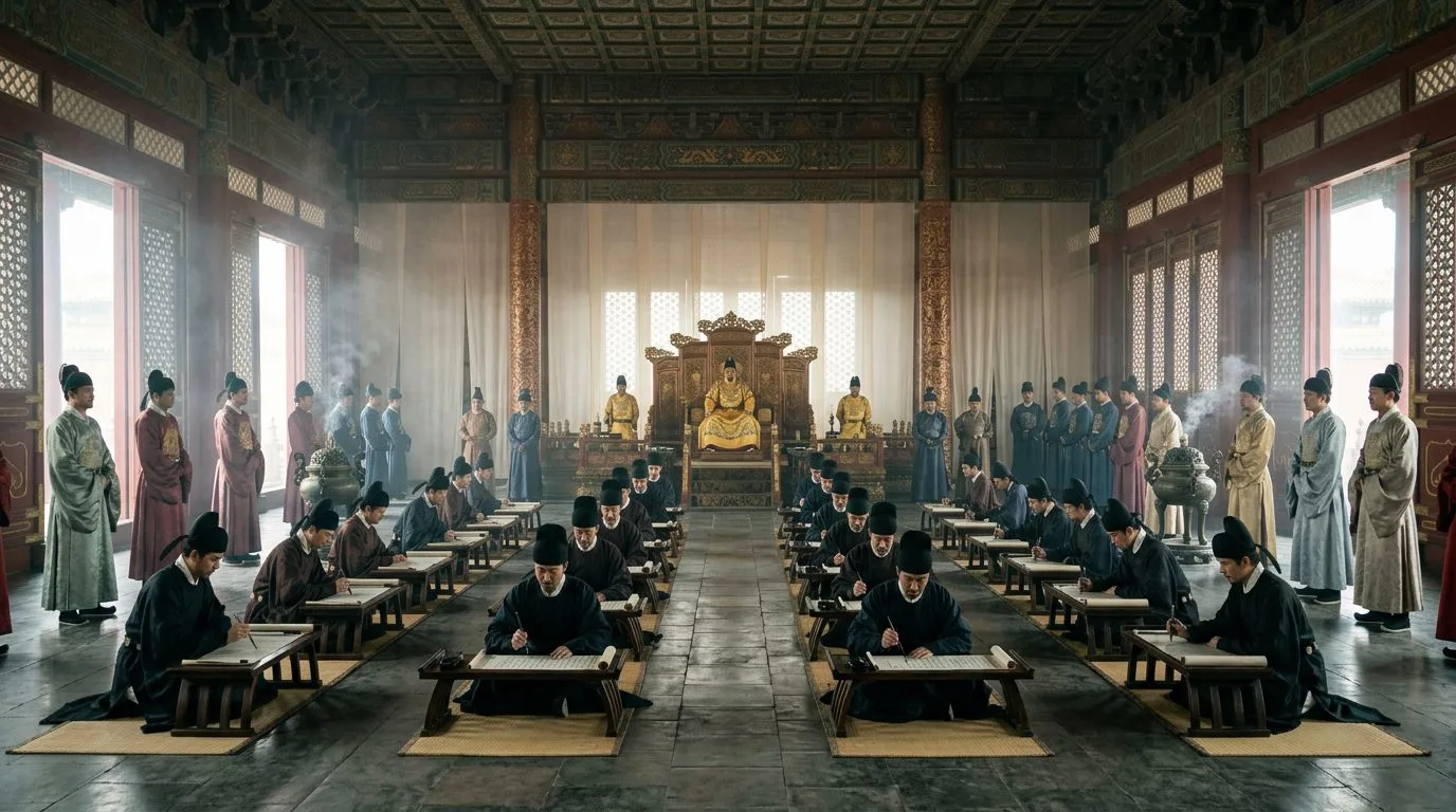 Palace Examinations Before the Emperor Himself - Historical illustration