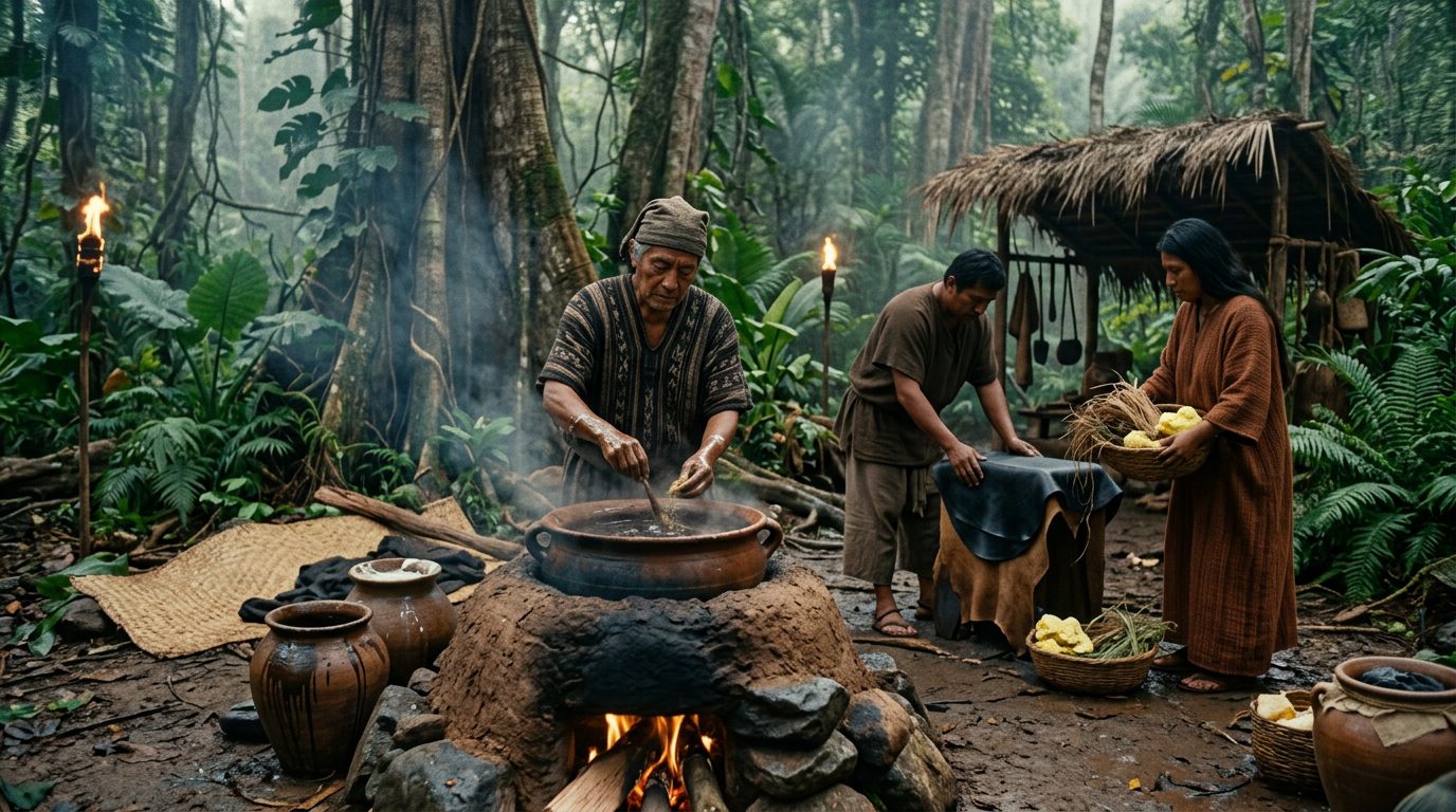 Mesoamerican Rubber Vulcanization 3,000 Years Before Modern Rediscovery - Historical illustration