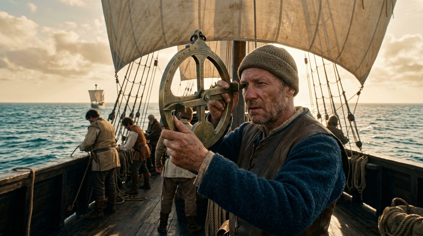 Medieval Marine Astrolabe: Brass Circles That Conquered Oceans - Historical illustration
