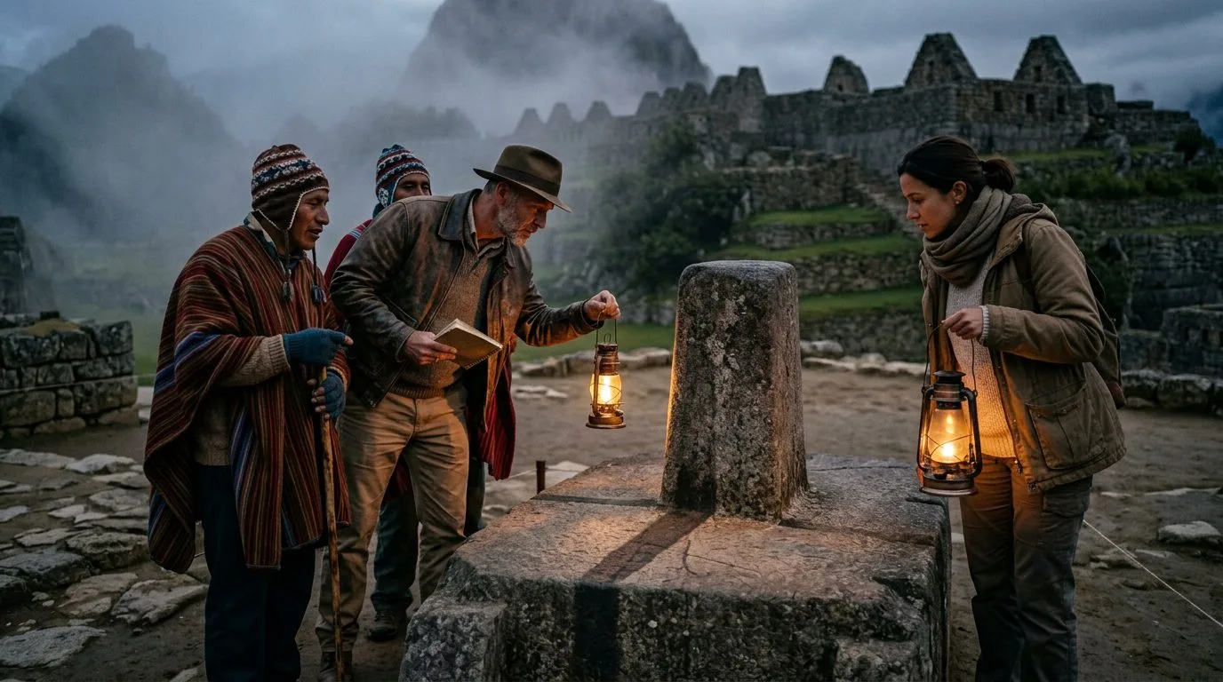 Machu Picchu’s Stone Tethers the Sun - Historical illustration