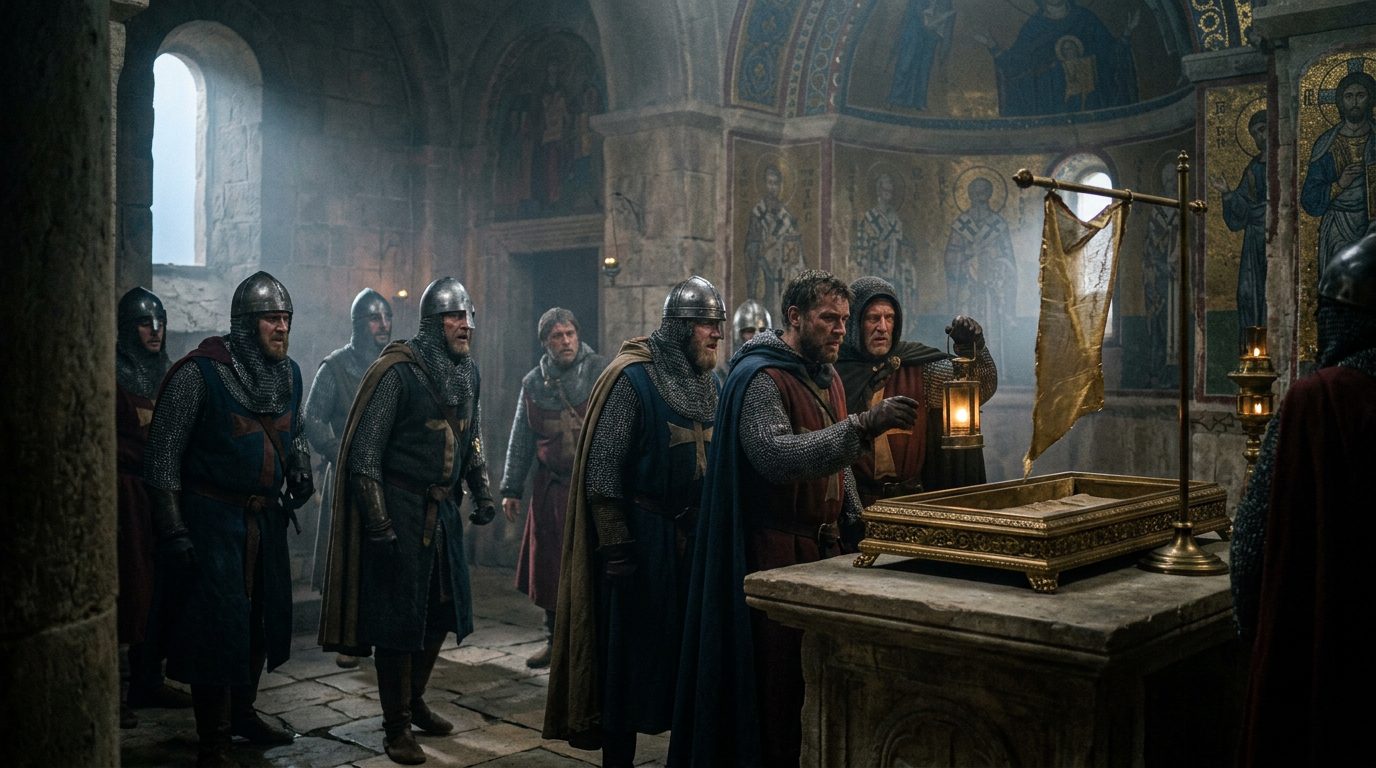 Constantinople’s Imperial Shroud Vanished During the Fourth Crusade - Historical illustration