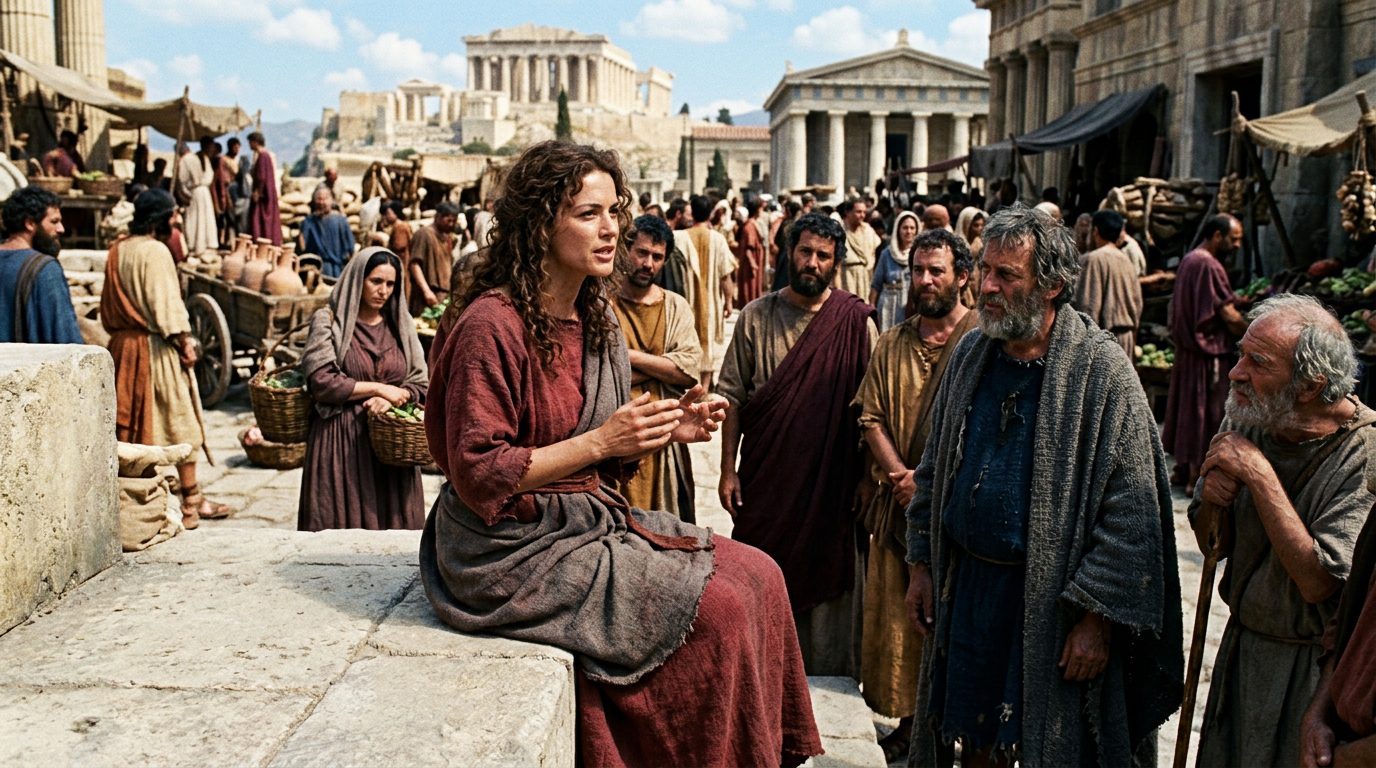 Hipparchia the Cynic - Philosopher Who Rejected Convention - Historical illustration
