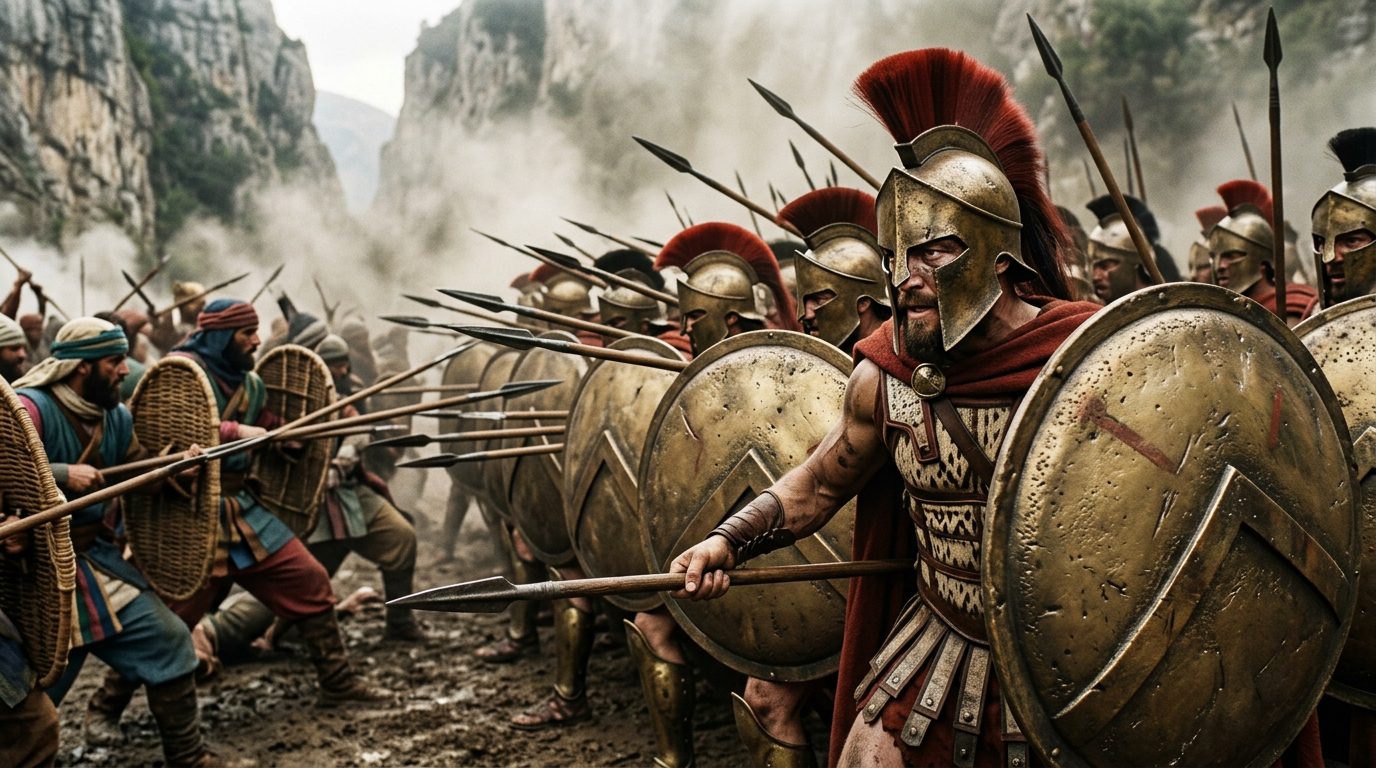 Spartan Phalanx: The Human Wall That Held 300,000 Persians - Historical illustration