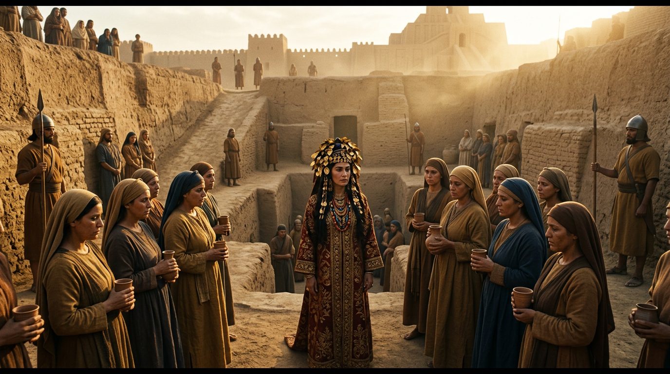 Puabi - The Queen in the Death Pit - Historical illustration