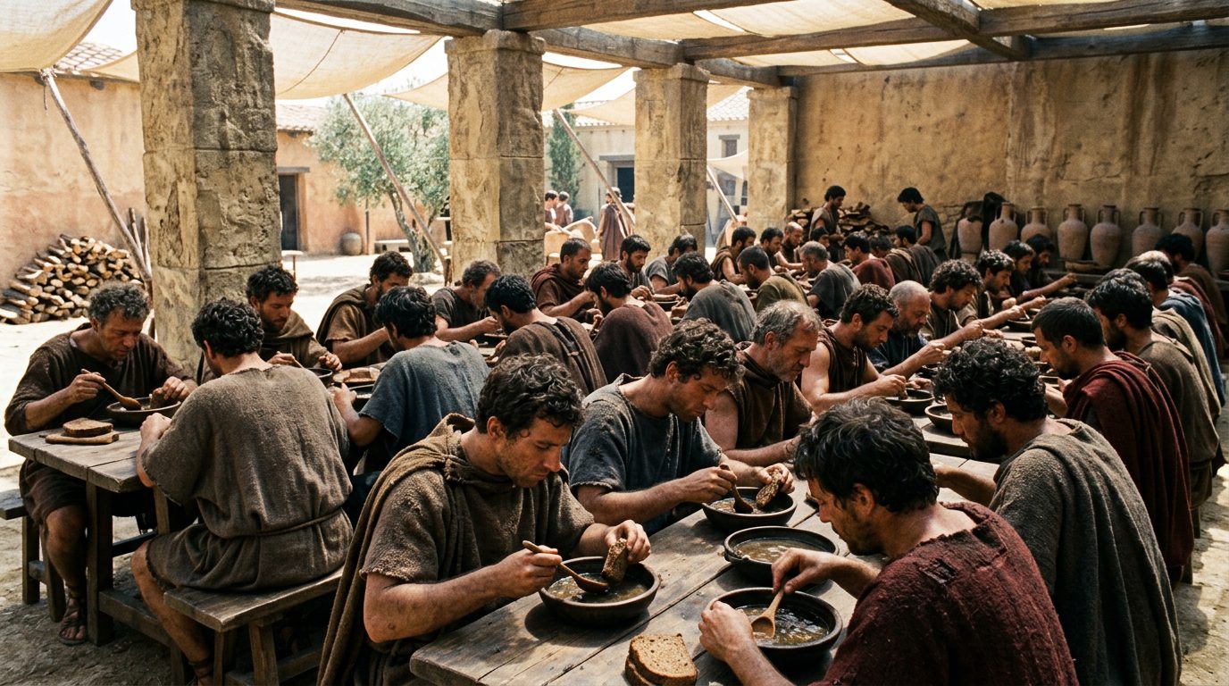 Communal Mess Hall Trials Enforced Absolute Equality - Historical illustration