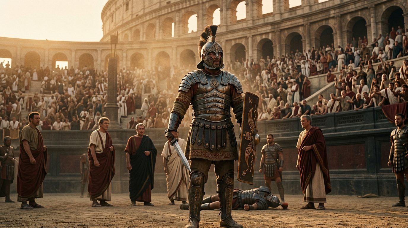 Celebrity Gladiators Earned Fortunes and Fanatic Followings - Historical illustration