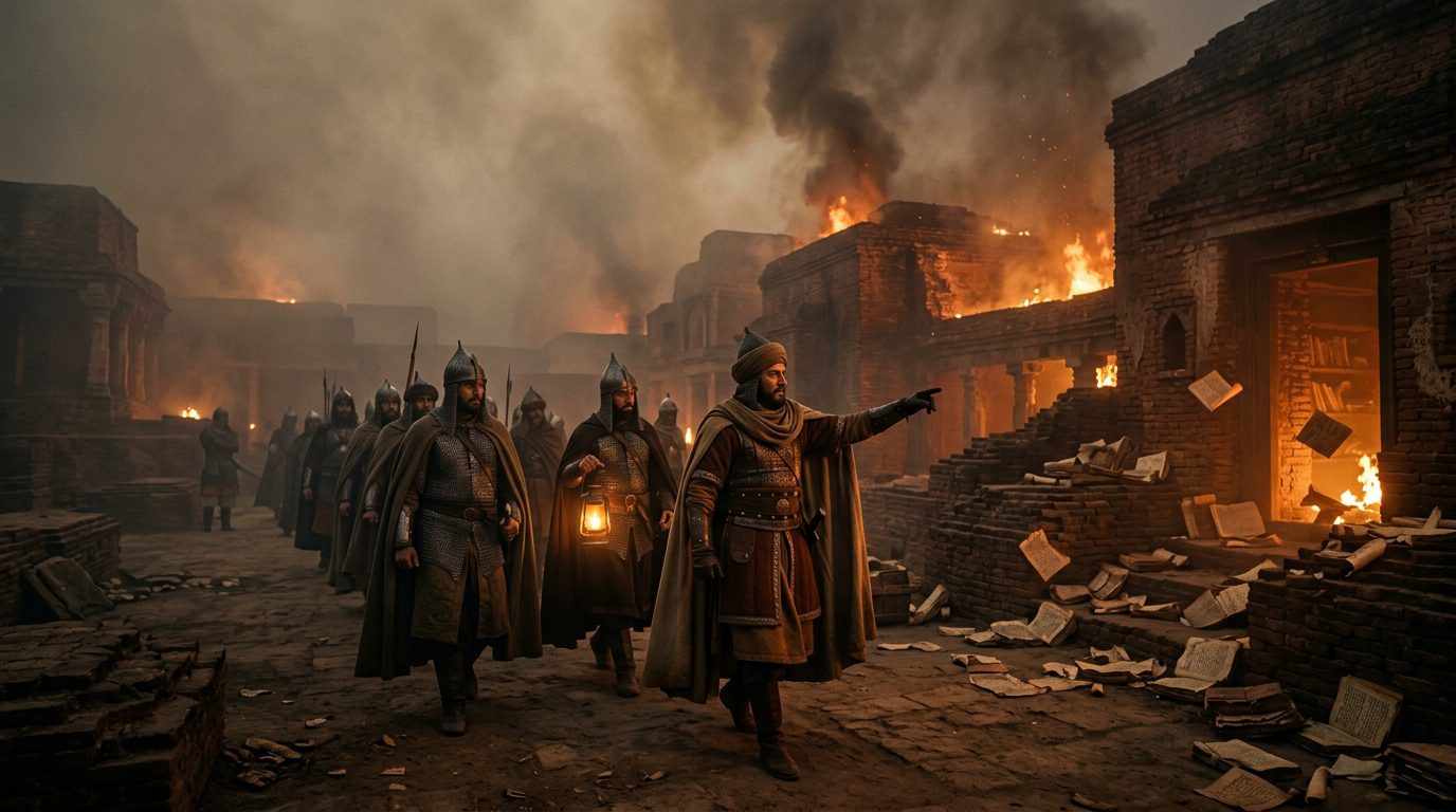 A General Burned India’s Greatest University for Three Months - Historical illustration