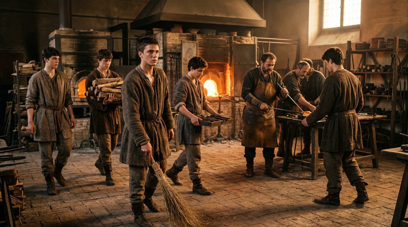 Guild Apprenticeship: The Seven-Year Silence - Historical illustration