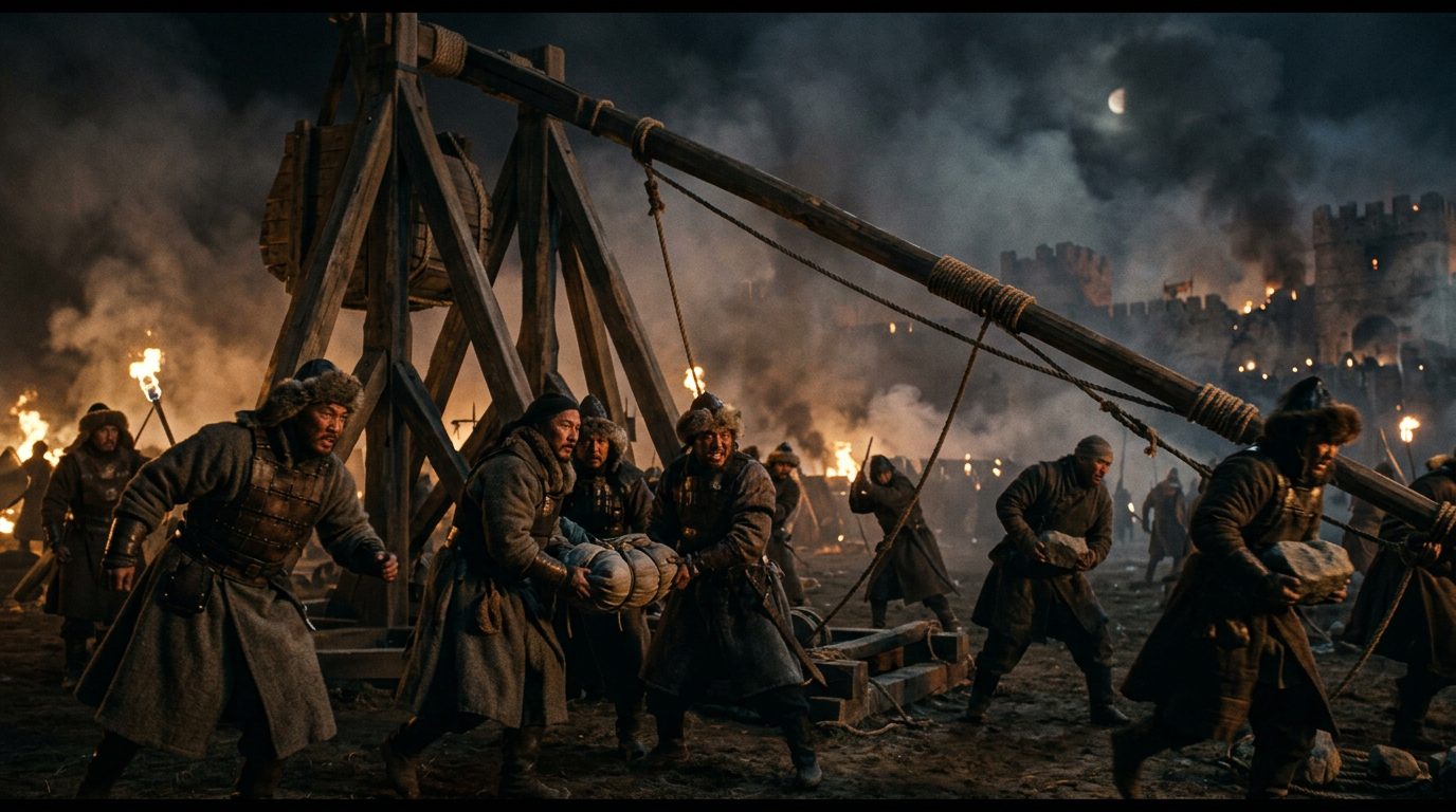 Siege Warfare Technology: Castles and Catapults - Historical illustration