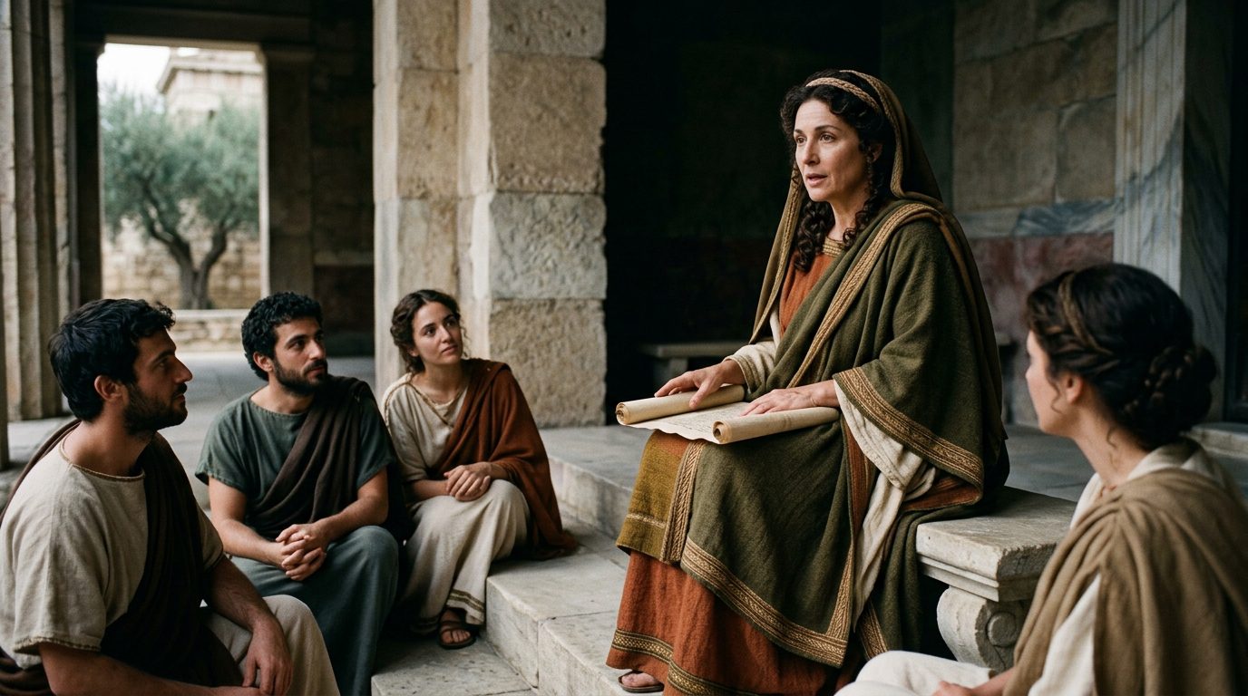 Aristoclea: The Delphic Teacher of Philosophical Wisdom - Historical illustration