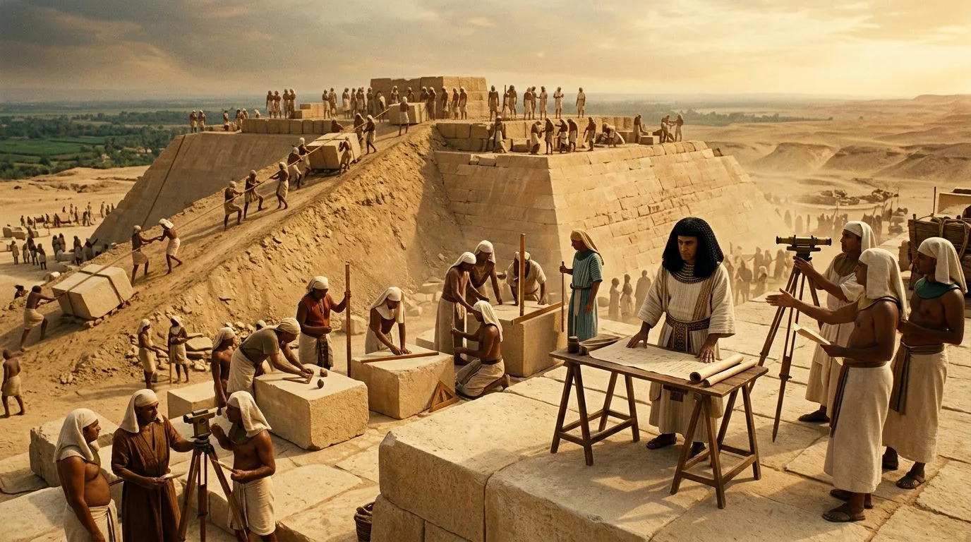 Hemiunu Engineered the Great Pyramid With 0.05 Degree Accuracy - Historical illustration