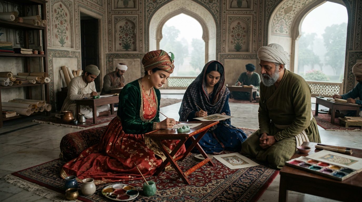 Mughal Princess Nadira Banu Created Miniatures Using Brushes With Just 3 Hairs - Historical illustration